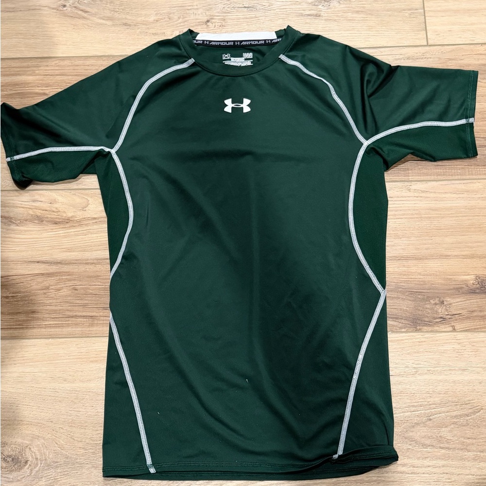 Under Armour Dark Green Short Sleeve Tee Compression